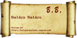 Balázs Balázs névjegykártya
