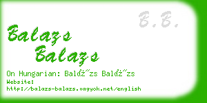 balazs balazs business card